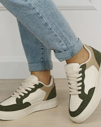 Sneakersi dama crem verde kaki DCX9691 M2