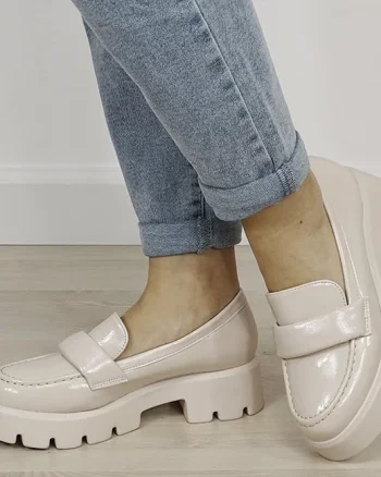 Mocasini bej lacuiti de tip loafers MO-6 01