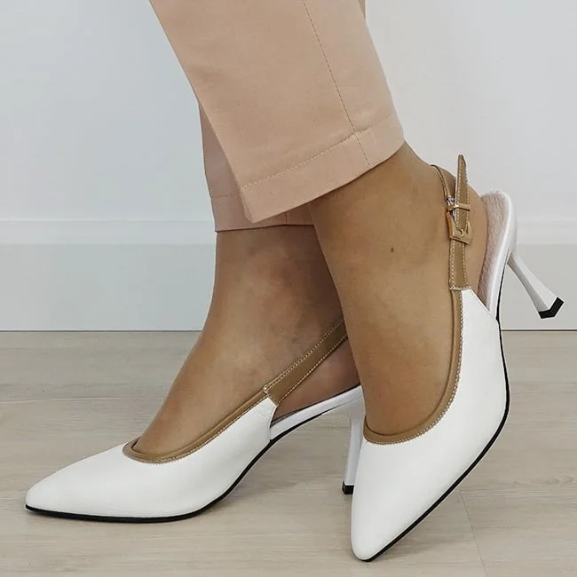 Pantofi albi decupati din piele naturala BY6880-2 02
