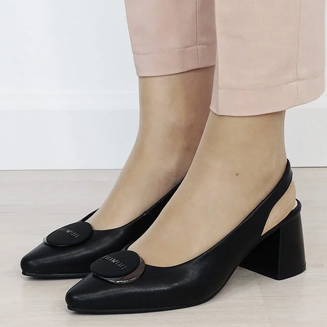 Pantofi negri eleganti din piele naturala BY6887-1 03