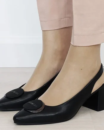 Pantofi negri eleganti din piele naturala BY6887-1 03