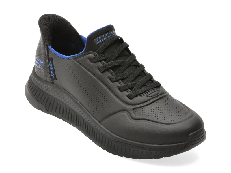 Pantofi sport SKECHERS negri, BOBS SQUAD 4, din piele ecologica