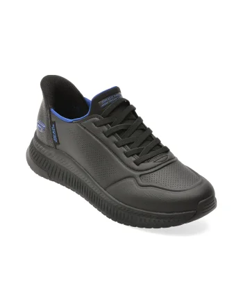Pantofi sport SKECHERS negri, BOBS SQUAD 4, din piele ecologica