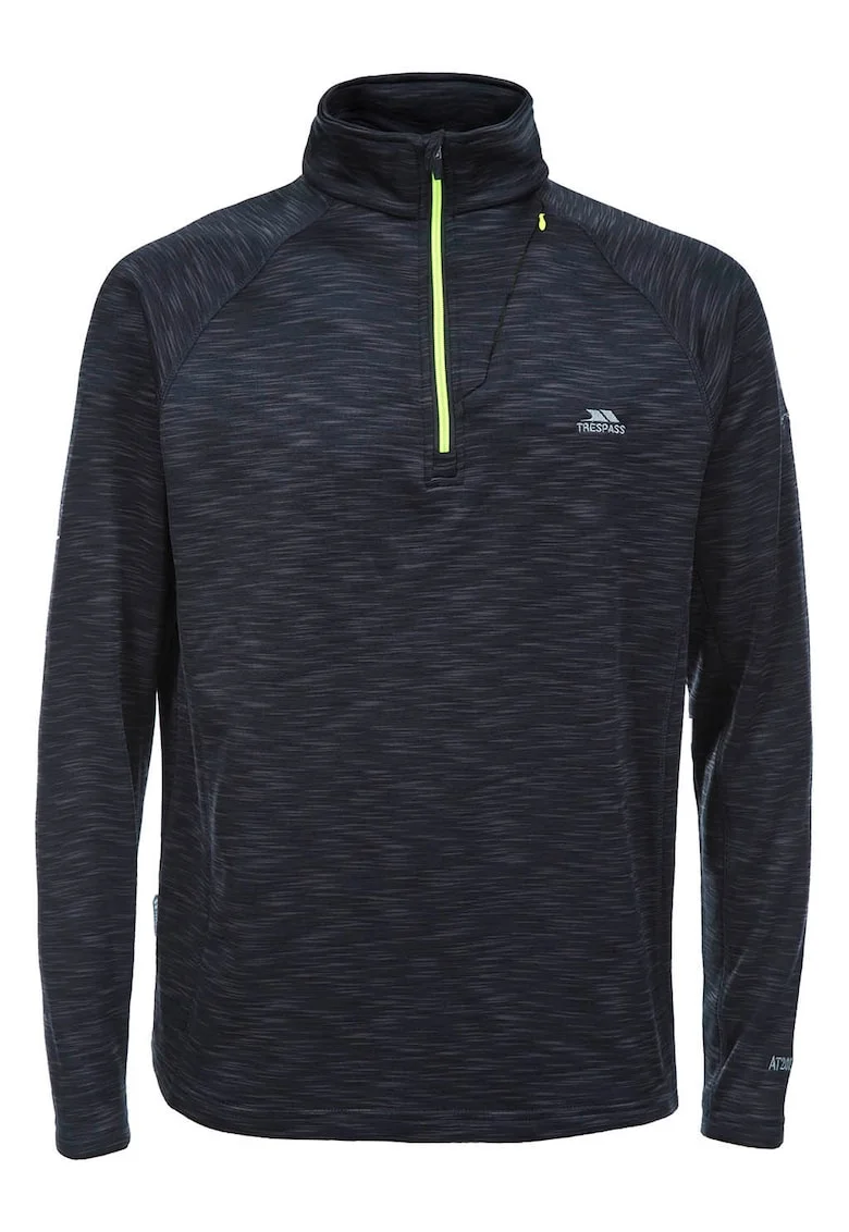 Bluza sport cu guler cu fermoar Collins, Negru melange