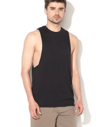 Top lejer cu logo, Negru