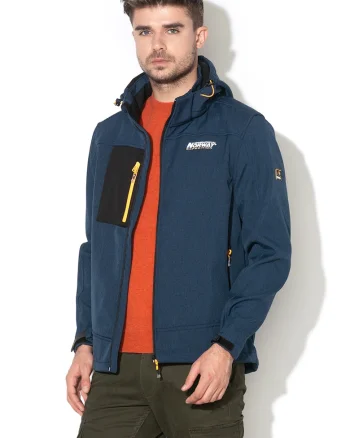 Jacheta cu captuseala din fleece Torefact, Bleumarin