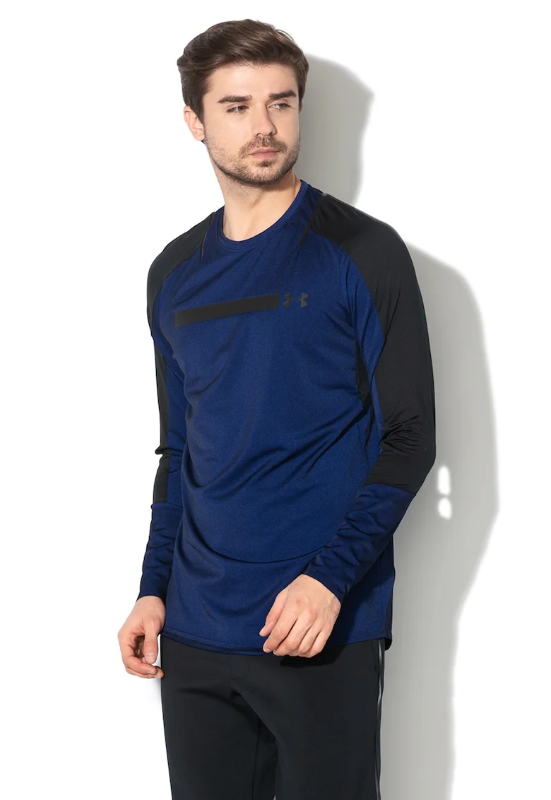 Bluza elastica, pentru fitness Perpetual, Negru/Bleumarin