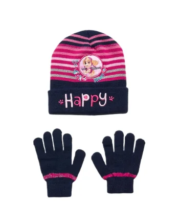 Set Caciula si Manusi  Paw Patrol, 52, granat, 100% poliester