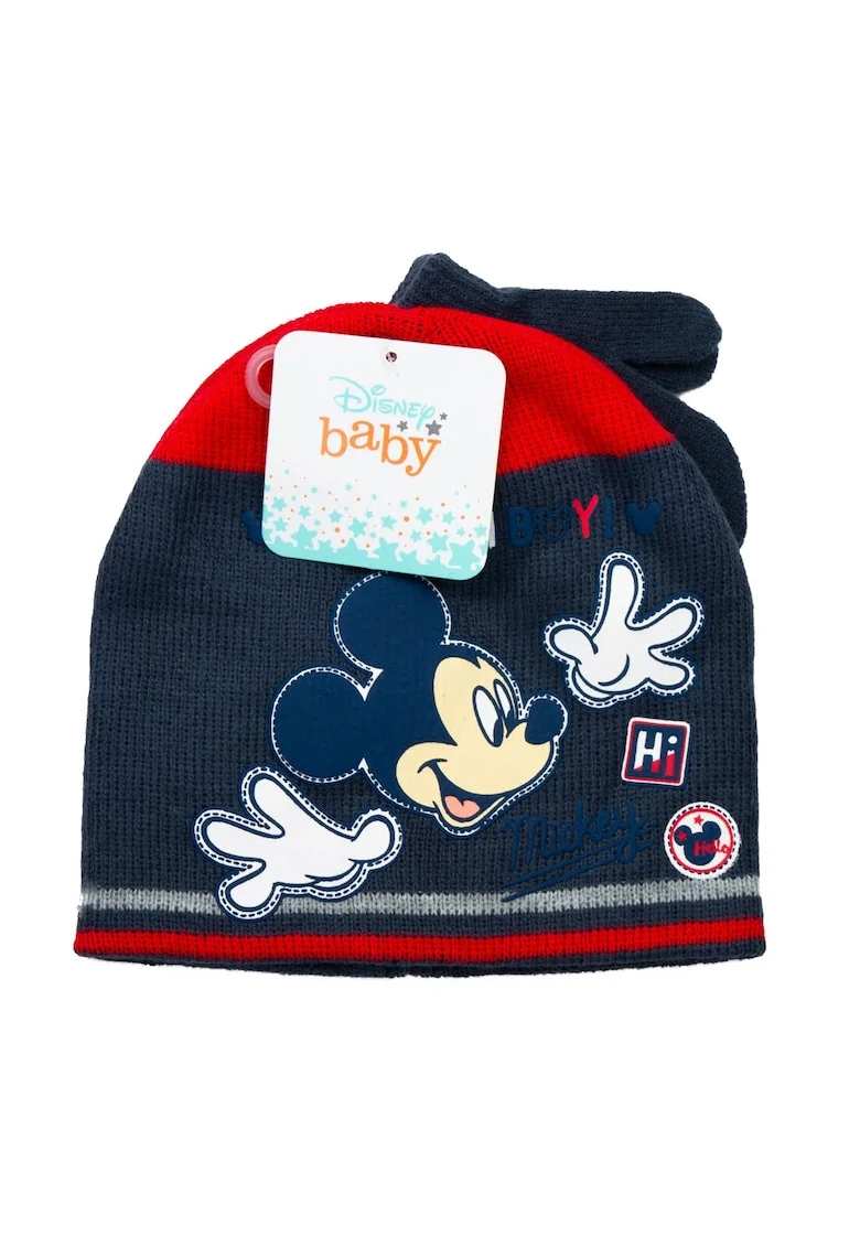 Set palarie si manusi  Mickey Mouse, albastru marin, 48, acril