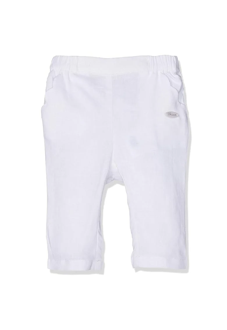 Pantaloni copii,  Alb, In/Bumbac,