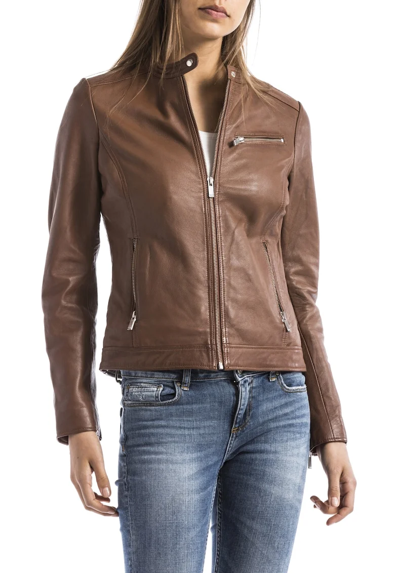 Jacheta biker dama  PEARL, Piele