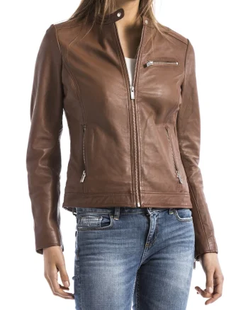 Jacheta biker dama  PEARL, Piele