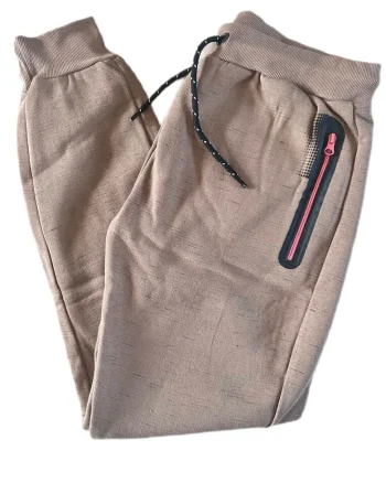 Pantaloni sport dama  lungi, maro, bumbac/poliester, talie elastica,