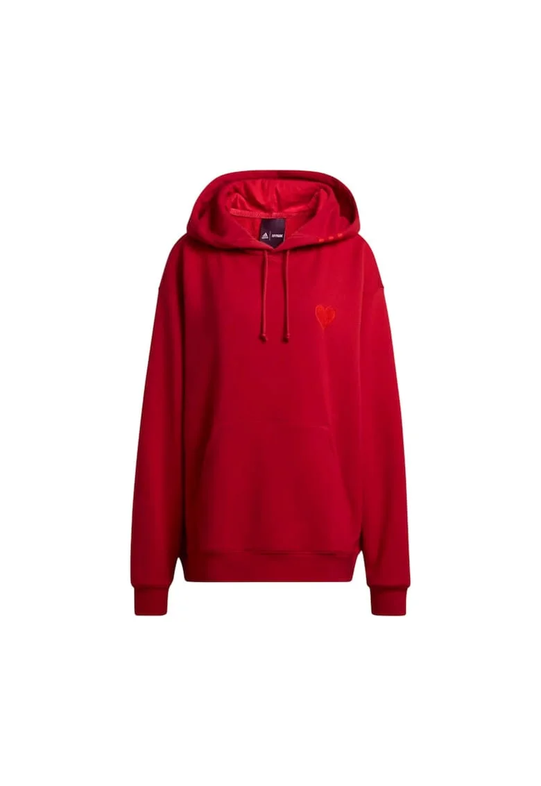 Hanorac sport dama  x Ivy Park, rosu, bumbac, cu gluga, broderie