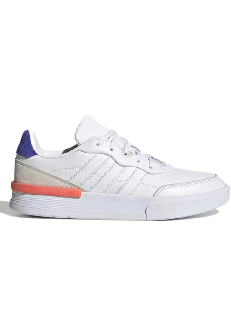 Pantofi sport barbati,  Clubcourt, piele naturala, alb, set cu sireturi si velcro
