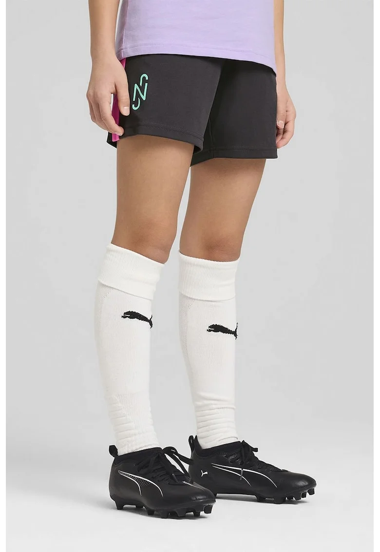 Pantaloni scurti cu logo, pentru fotbal, Fucsia/Gri antracit