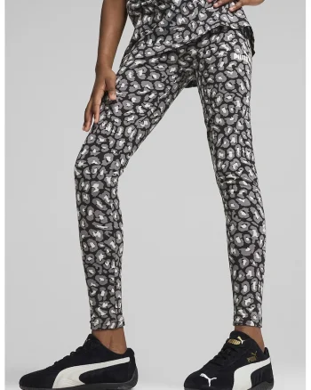 Colanti cu animal print Essentials, Alb/Negru/Gri inchis