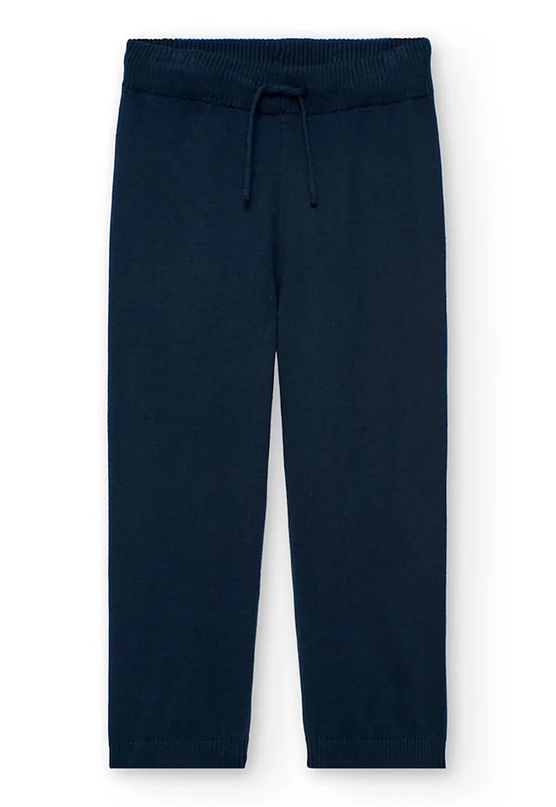 Pantaloni tricotati cu snur, Bleumarin