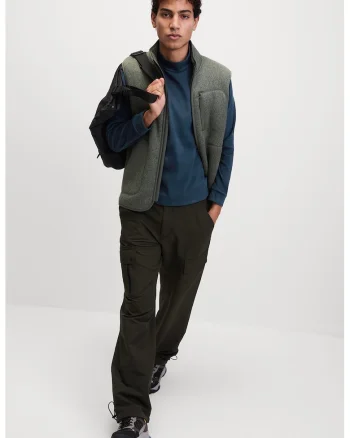 Bluza din amestec de bumbac cu guler scurt, Verde aquamarin
