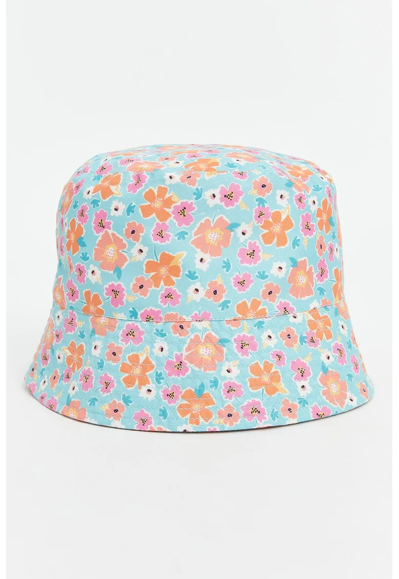 Palarie bucket cu imprimeu floral, Portocaliu/Turcoaz/Roz