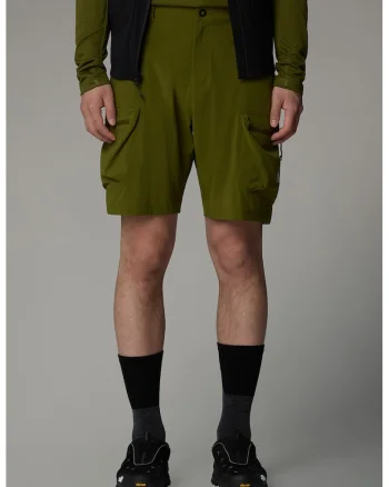 Pantaloni scurti cu buzunare multiple pentru drumetii, Verde masliniu
