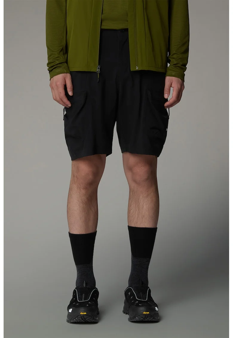 Pantaloni scurti cu buzunare multiple pentru drumetii, Negru
