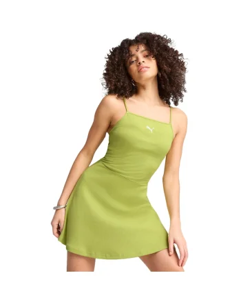 Rochie femei  Wardrobe Ess Ribbed Flared Short Dress P, Verde,