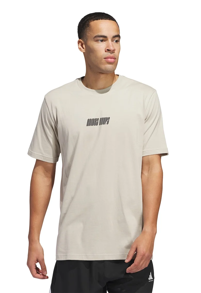 Tricou din bumbac pemtru baschet, Negru/Portocaliu mandarina/Crem