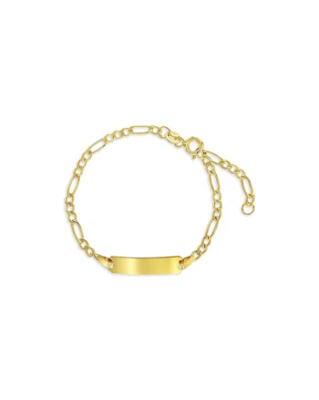 Bratara Aur 14K pentru Copii si Bebelusi, model Figaro cu Placuta Gravabila si Personalizabila