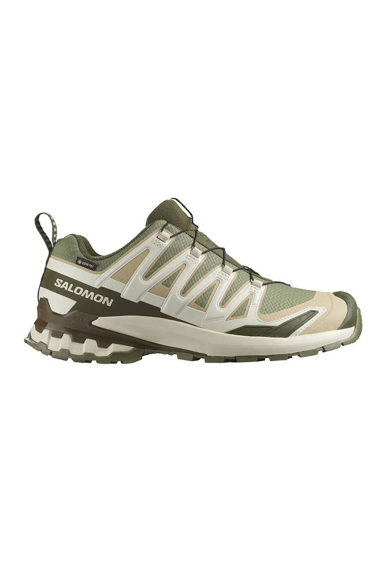 Pantofi cu tehnologie Gore-Tex, pentru alergare pe teren accidentat XA Pro 3D V9, Alb/Verde sparanghel