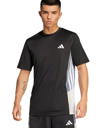 Tricou cu logo pentru antrenament Essential, Negru