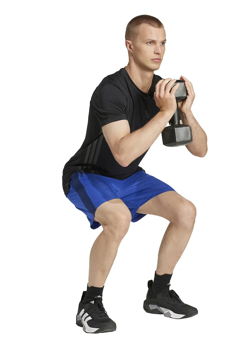Pantaloni scurti cu buzunare cu fermoar pentru fitness, Albastru/Bleumarin