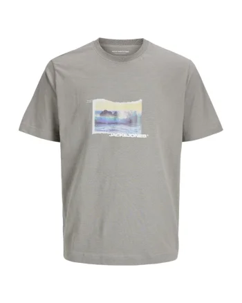 Tricou JACK &JONES Sago Photo Slub 45503, Gri