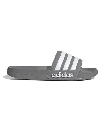 Papuci cu logo Adilette, Gri/Alb murdar
