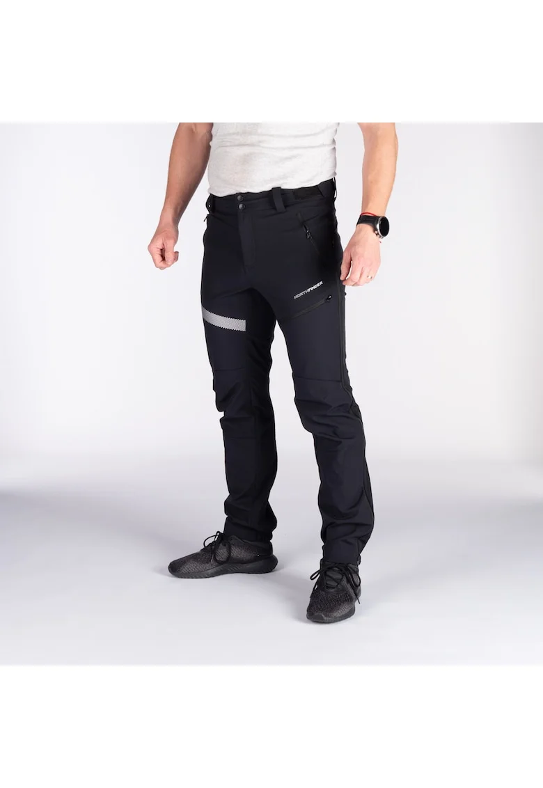 Pantaloni hibrizi softshell cu deschidere completa 10K/10K barbati Ganek, Negru