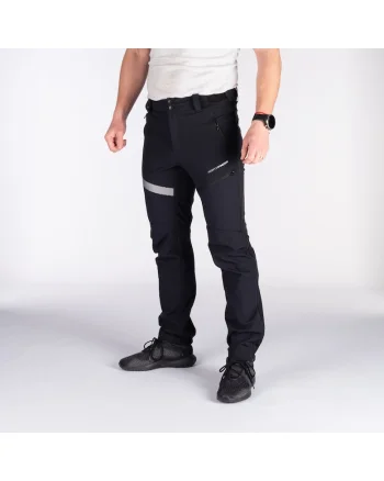 Pantaloni hibrizi softshell cu deschidere completa 10K/10K barbati Ganek, Negru