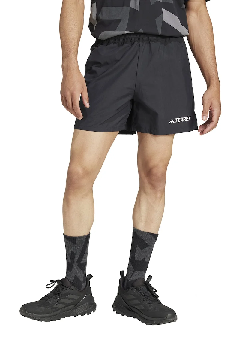 Pantaloni scurti cu buzunare oblice pentru drumetii, Negru