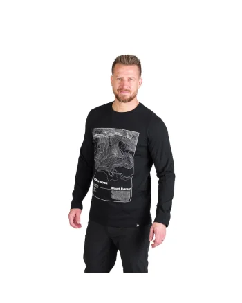 Tricou bumbac cu maneca lunga barbati Henderson, Negru