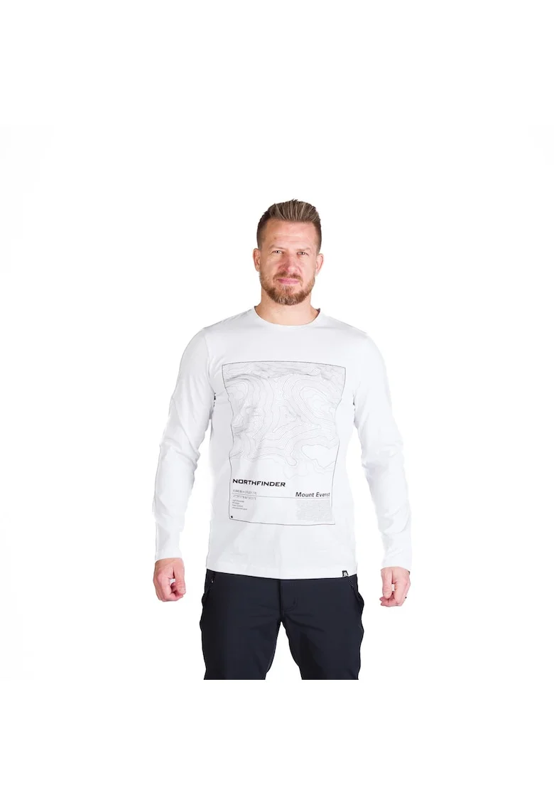 Tricou bumbac cu maneca lunga barbati Henderson, Alb