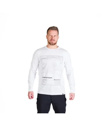 Tricou bumbac cu maneca lunga barbati Henderson, Alb