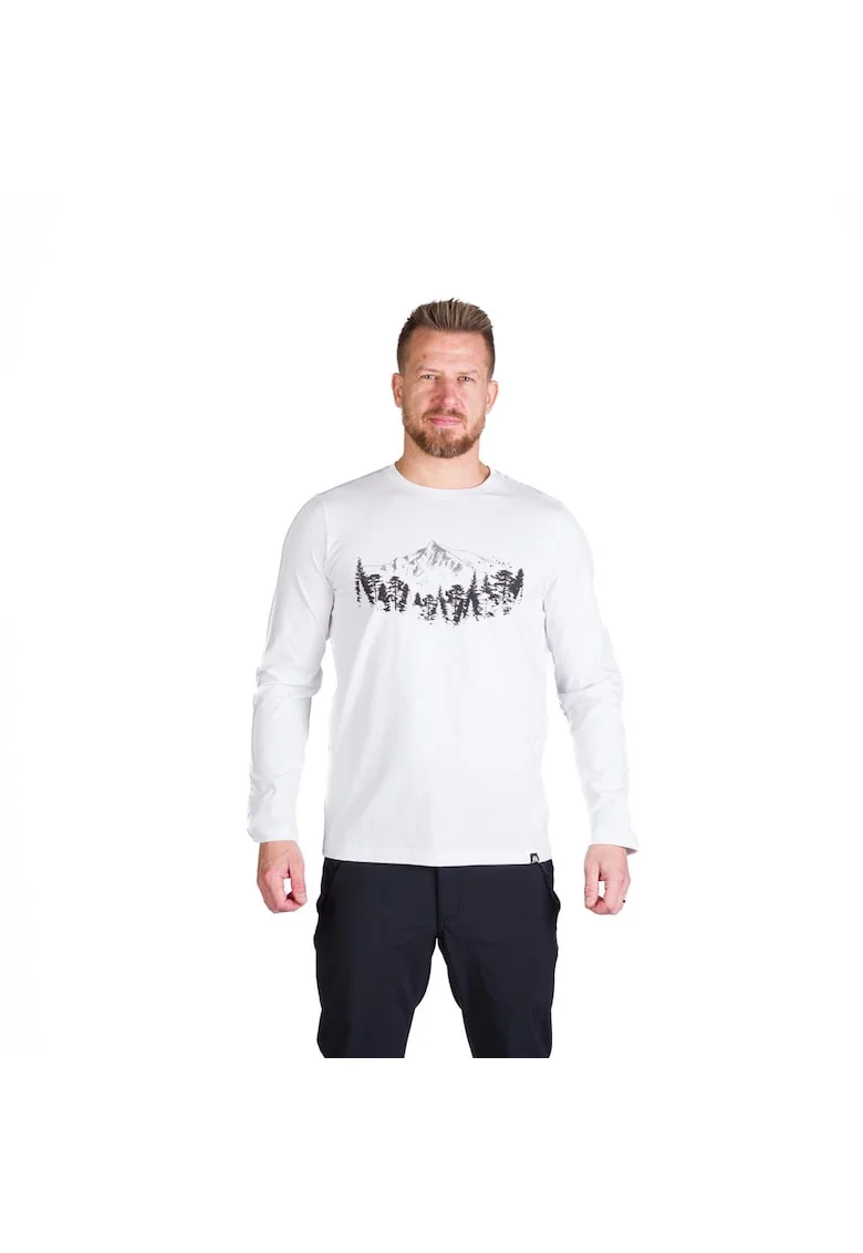 Tricou bumbac cu maneca lunga barbati Stewart, Alb