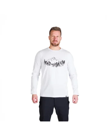 Tricou bumbac cu maneca lunga barbati Stewart, Alb