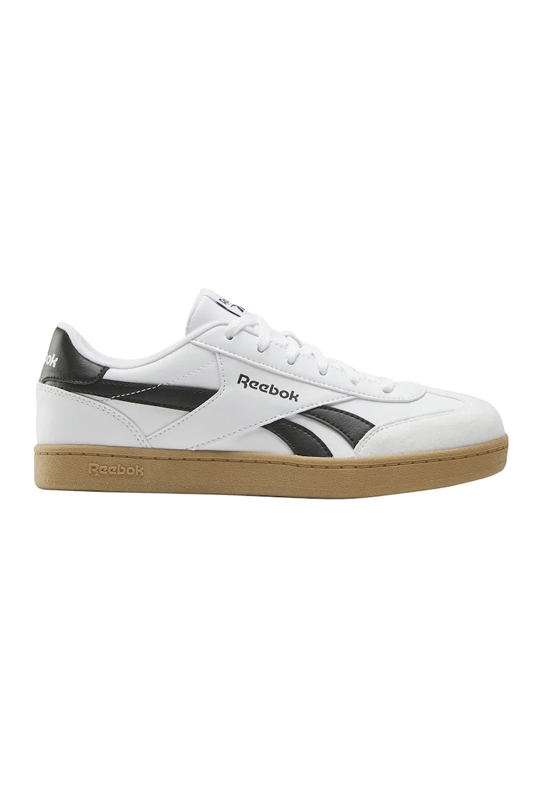Pantofi din piele ecologica pentru tenis Smash Edge, Negru/Alb optic