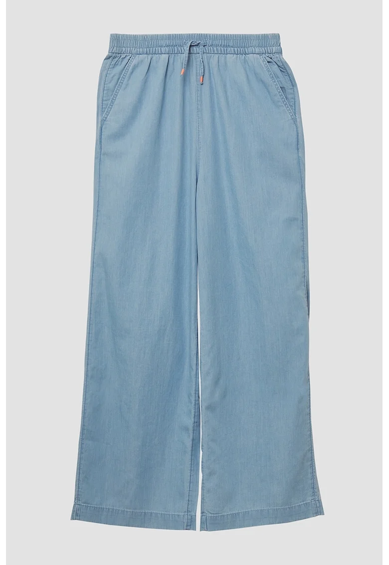 Pantaloni de trening din bumbac cu snururi, Albastru prafuit