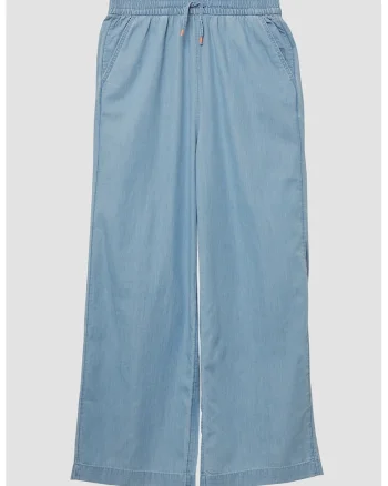 Pantaloni de trening din bumbac cu snururi, Albastru prafuit