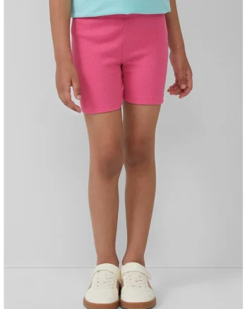 Colanti scurti cu model uni, Roz pastel