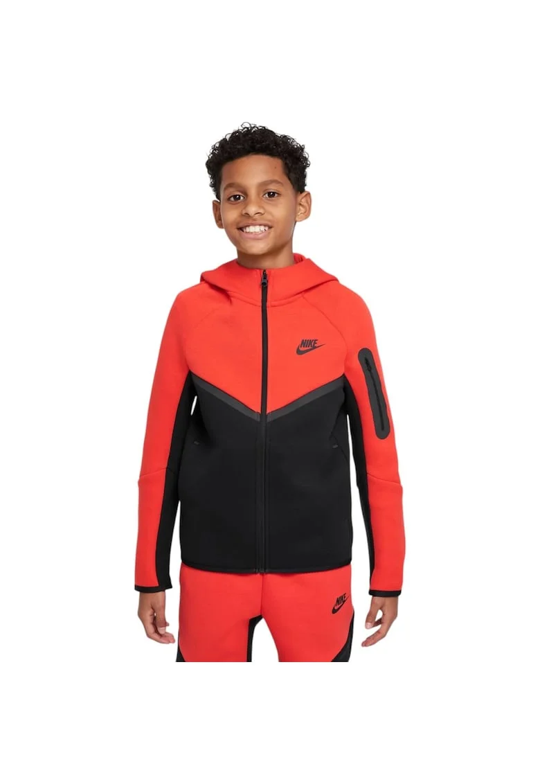 Hanorac  Tech Fleece FZ - PD Rosu Negru, Rosu/Negru