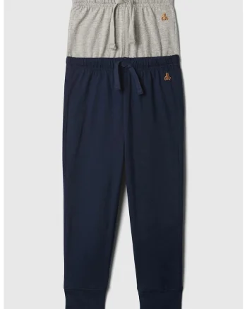 Set de pantaloni de trening din amestec de bumbac - 2 piese, Gri melange/Bleumarin
