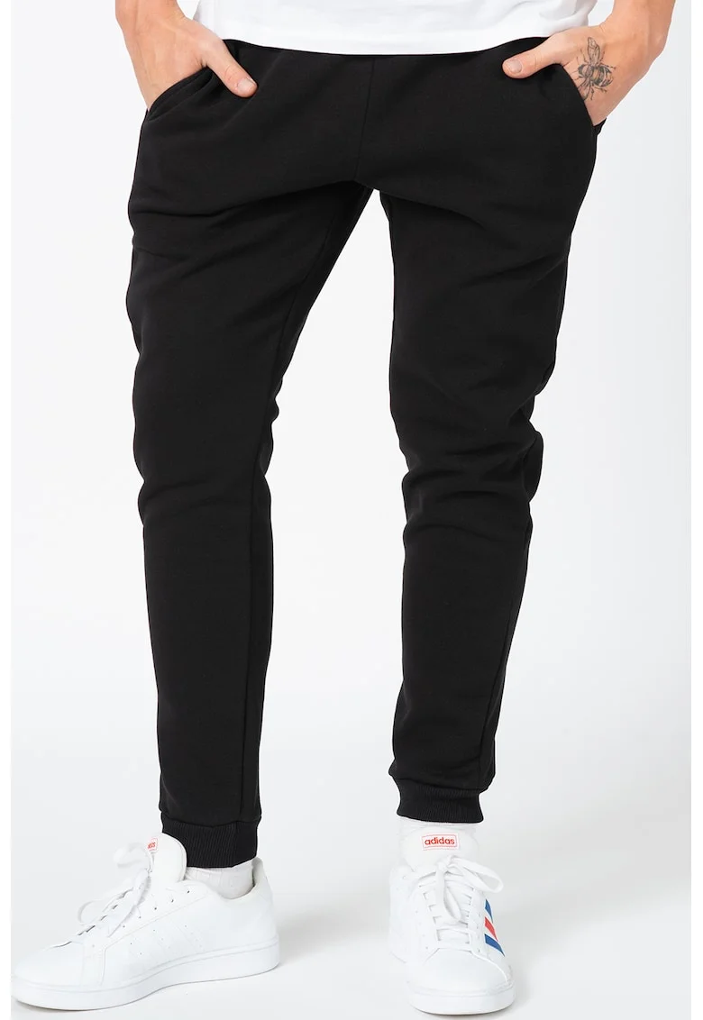 Pantaloni sport regular fit cu snur de ajustare, Negru