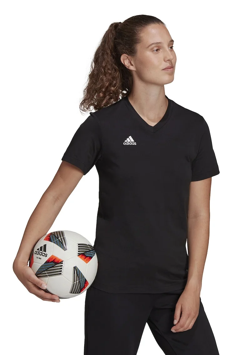 Tricou cu decolteu in V, pentru fotbal, Negru